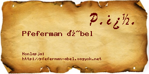 Pfeferman Ábel névjegykártya